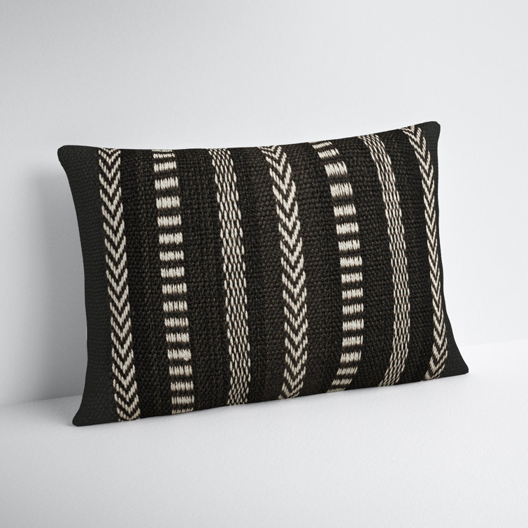 Black and white lumbar outdoor online pillow